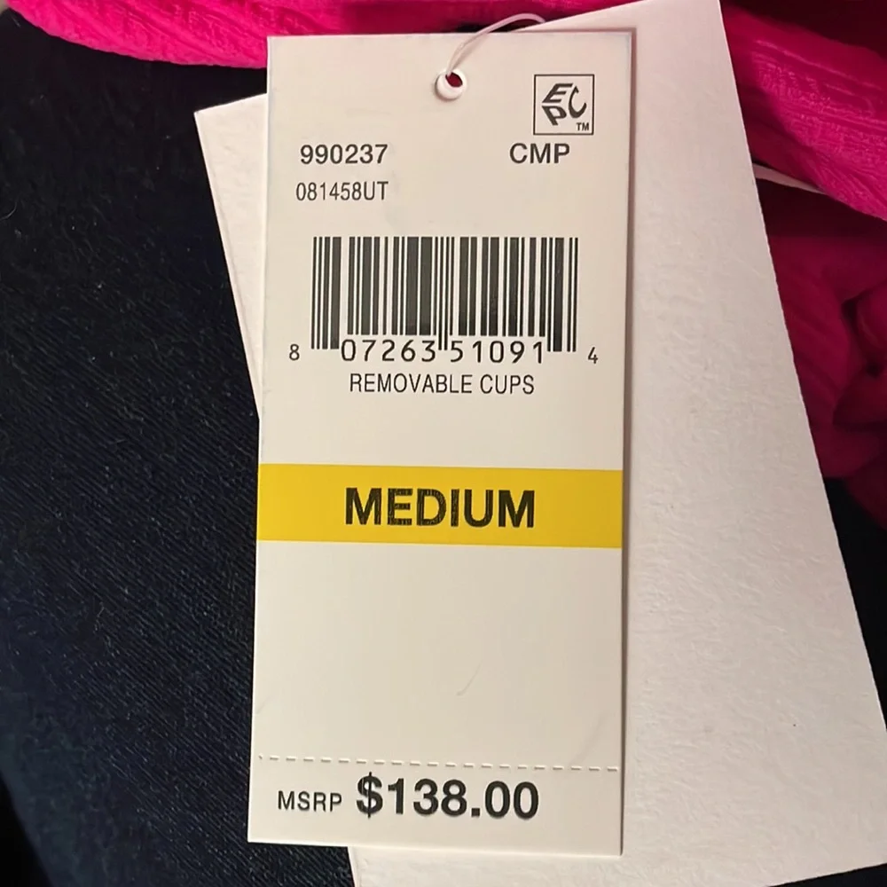 NWT Becca one piece cut out pink bathing suit-Size Med - Picture 3 of 8